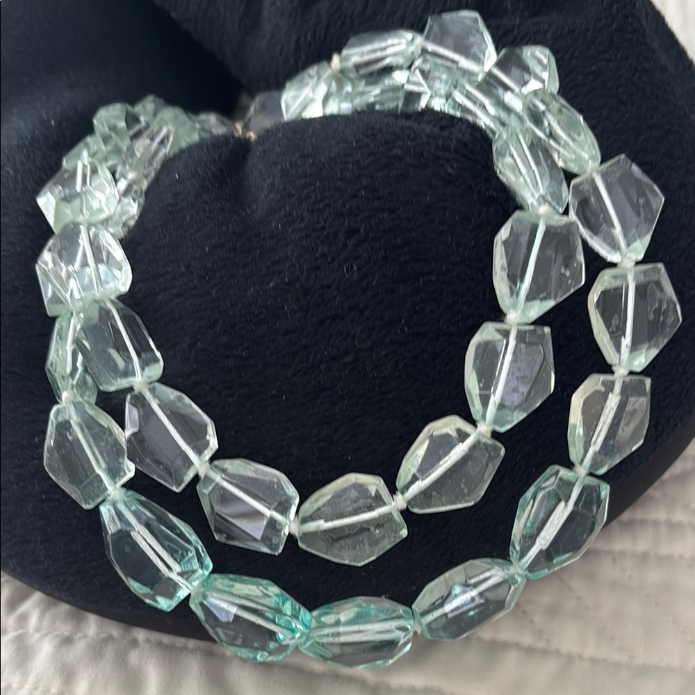 Elegant Clear Beaded Necklace -Double strand!